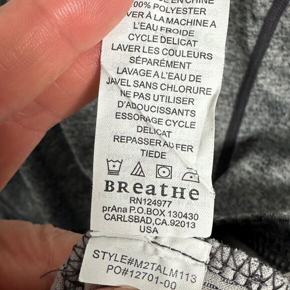 Prana Talon Jacket Grey Mens Size Medium Long Sleeve Mock Neck Running Quick Dry - Picture 12 of 16